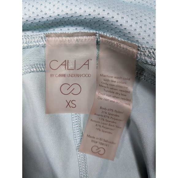 Calia Mid Rise Leggings Light Green Blue XS Pocket Stretch Pull On Skinny Soft - Picture 2 of 5
